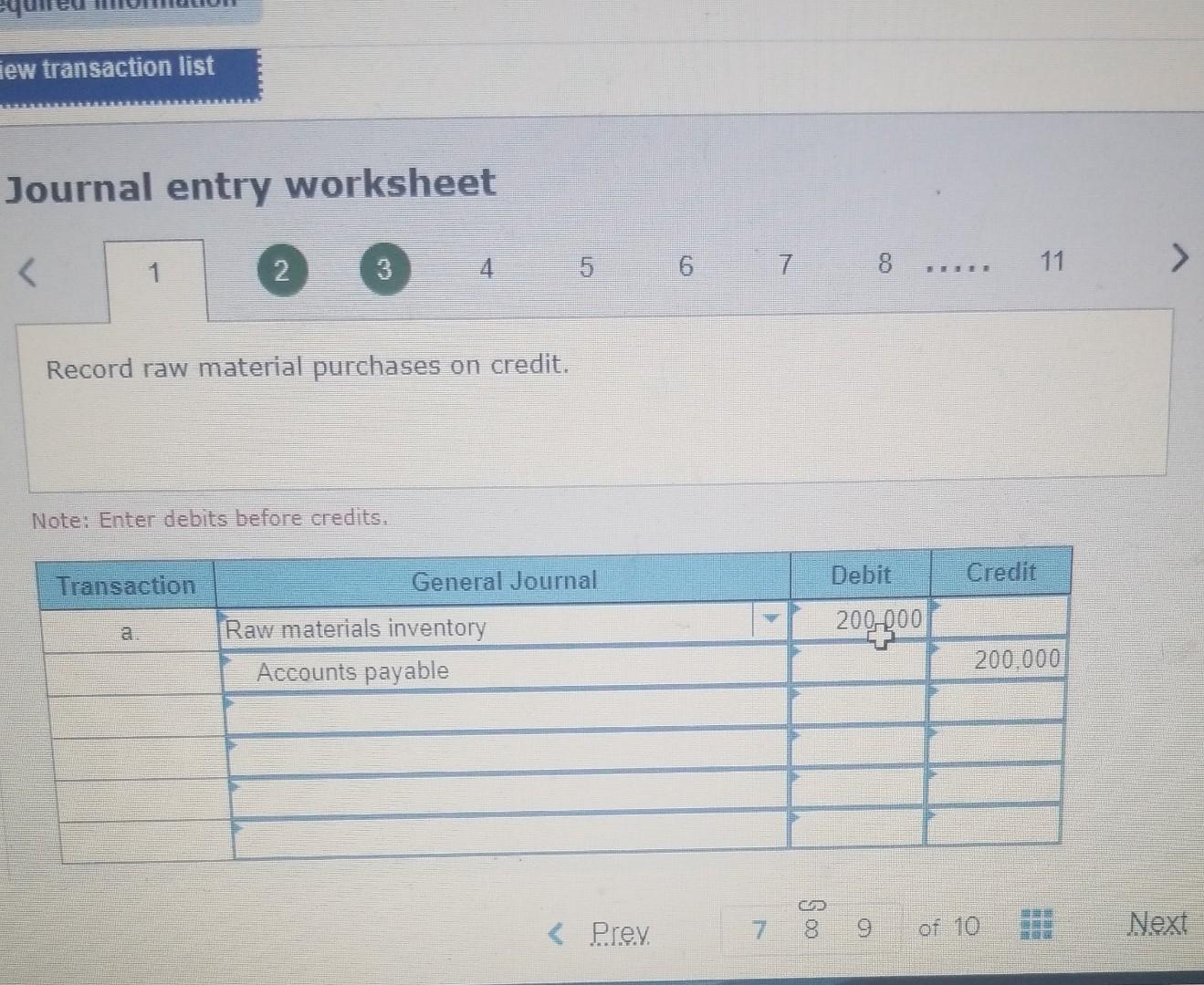 Materials requisitions record use of the following materials for the month. c.