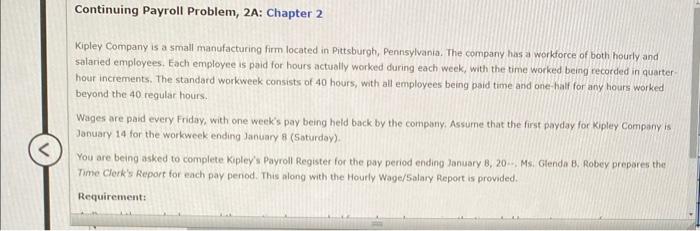 help me to solve payroll problem Continuing Payroll Problem, 2A: Chapter 2
