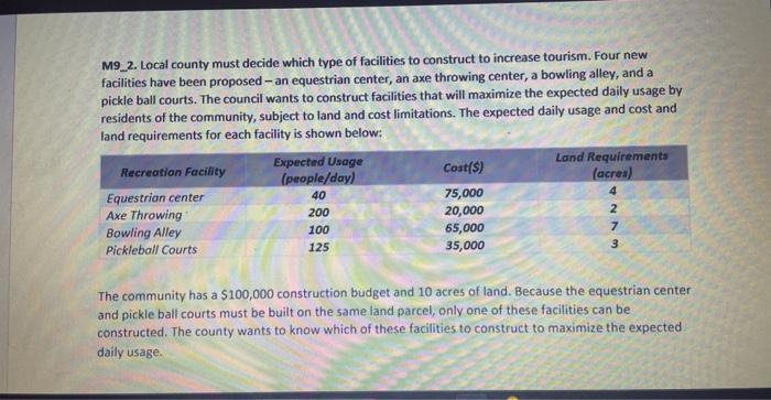 For the problem provided, what are the decision variables, objective function, and