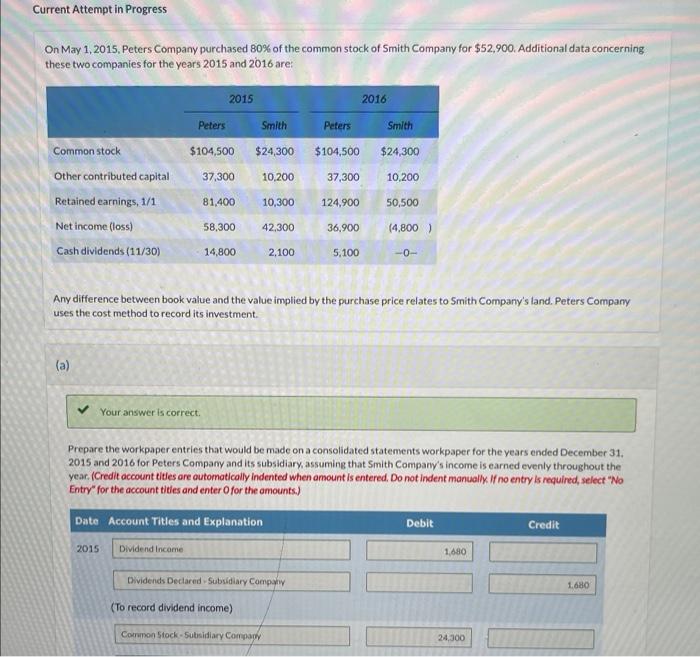 could you help me answer part b please Current Attempt in Progress