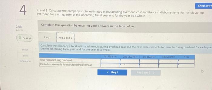 Labor and Manufacturing Overhead Budgets [LO8-5, LO8-6] The Production Department of Hruska