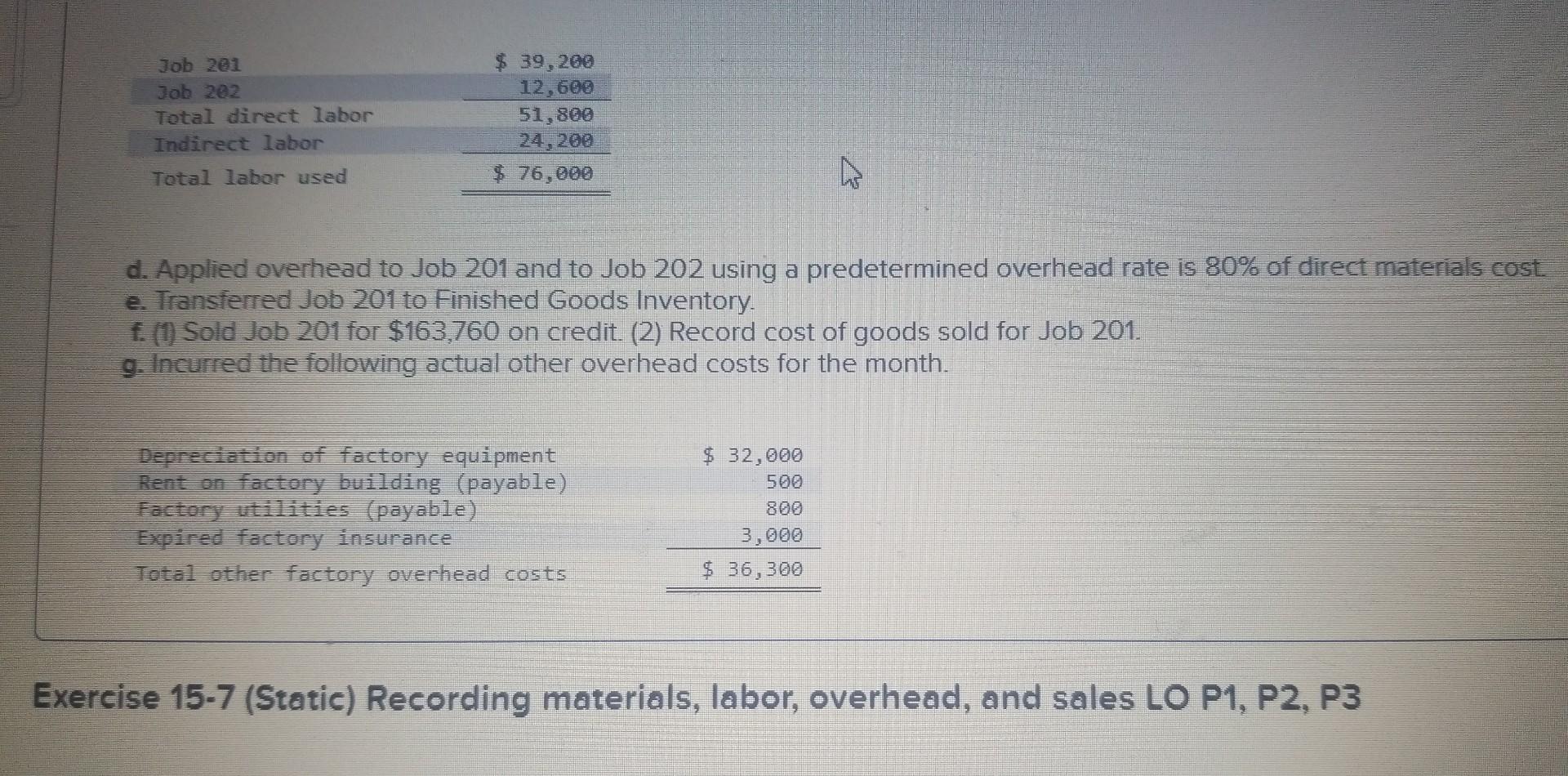 Required information Use the following information to answer questions. (Static) [The following