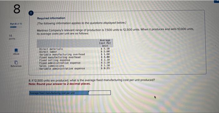 5. Total Variable cost if 8,000 unit are sold ? 6. Total