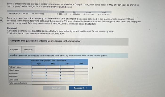 please answer 1 & 2 Silver Company makes a product that is