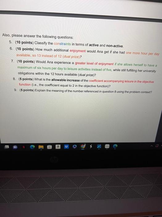 a university student with 12 hours available daily, and she wants to