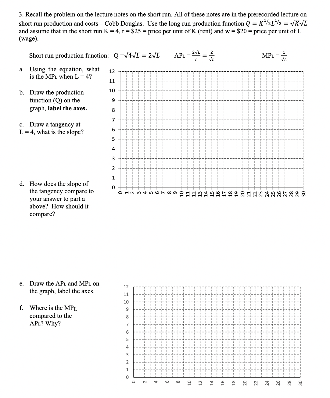 Only solve for parts e through o 3. Recall the problem on