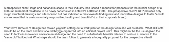 please help with explaining the following question A prospective client, large and