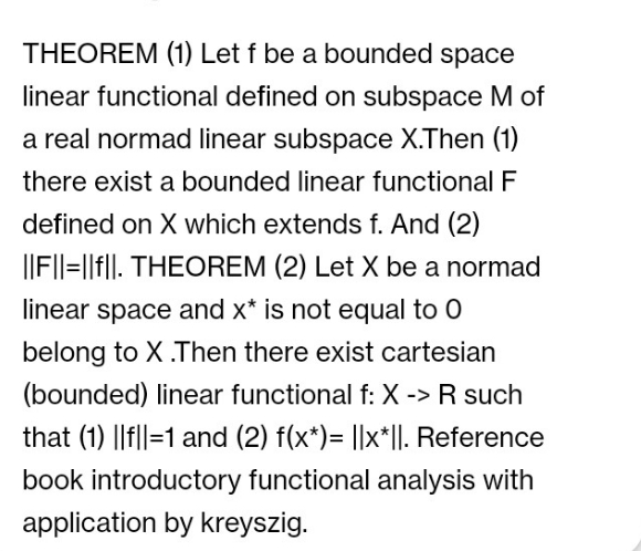 functional analysis course THEOREM (1) Let f be a bounded space linear