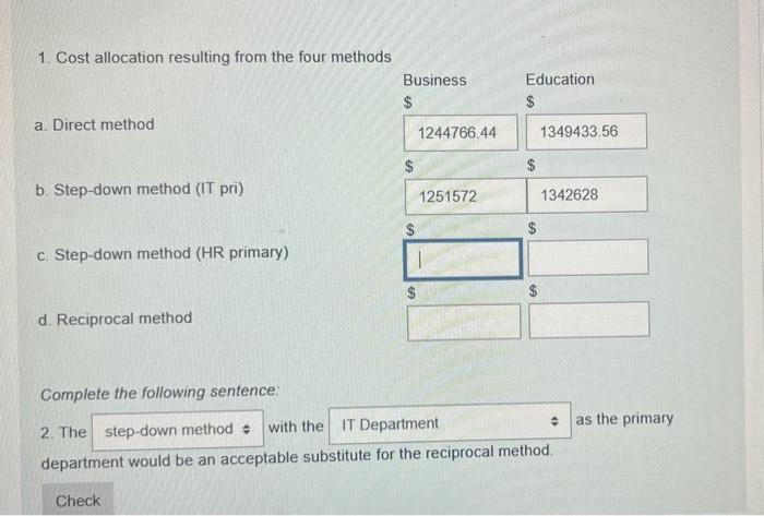 for both the business and education. Just answer the question bases on