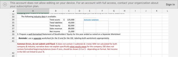 E. This account does not allow editing on your device. For an