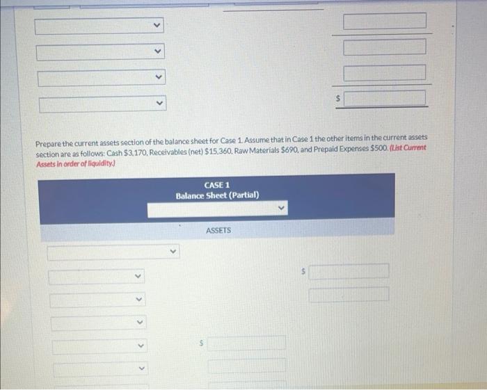 3 used Prenare a condensed cost of goods manufactured schedule for Case