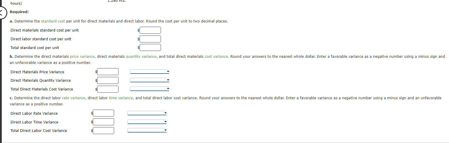 and direct labor. Round the cost per unit to two decimal places.