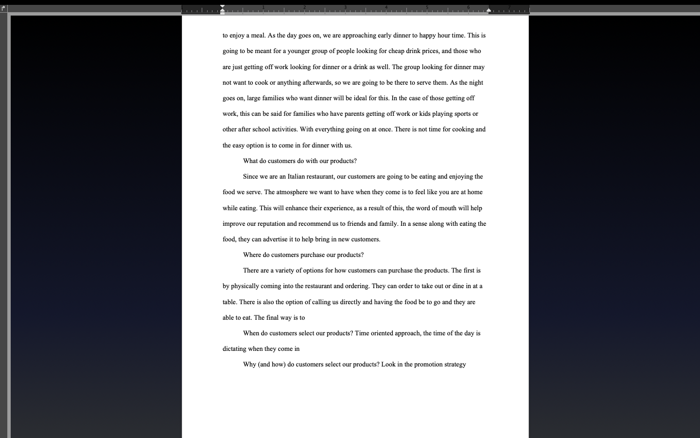 objectives of the marketing plan. (Min two hundred fifty words for a