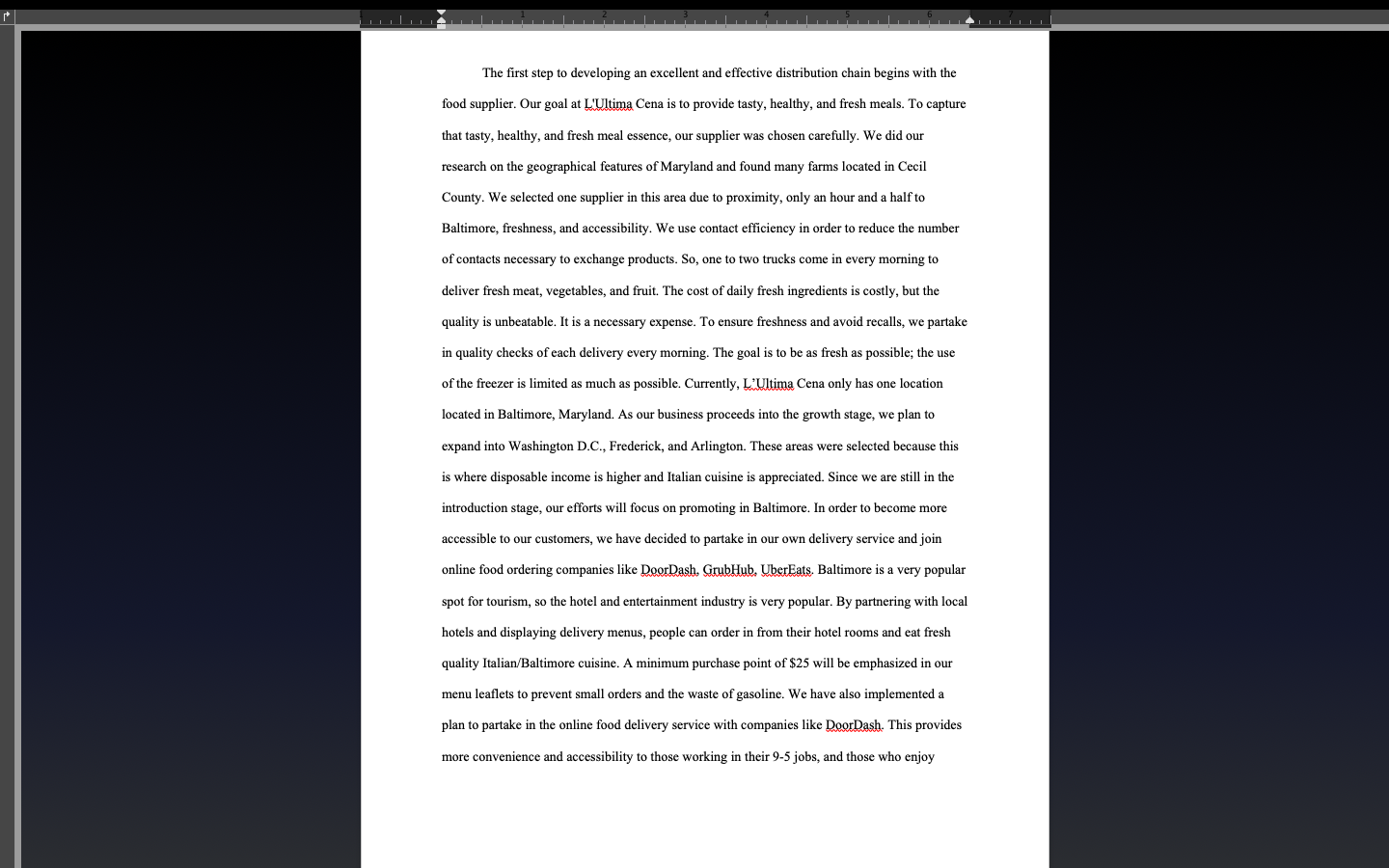 good response) How would the restaurant called L'ultima Cena implementplacing ads promoting,