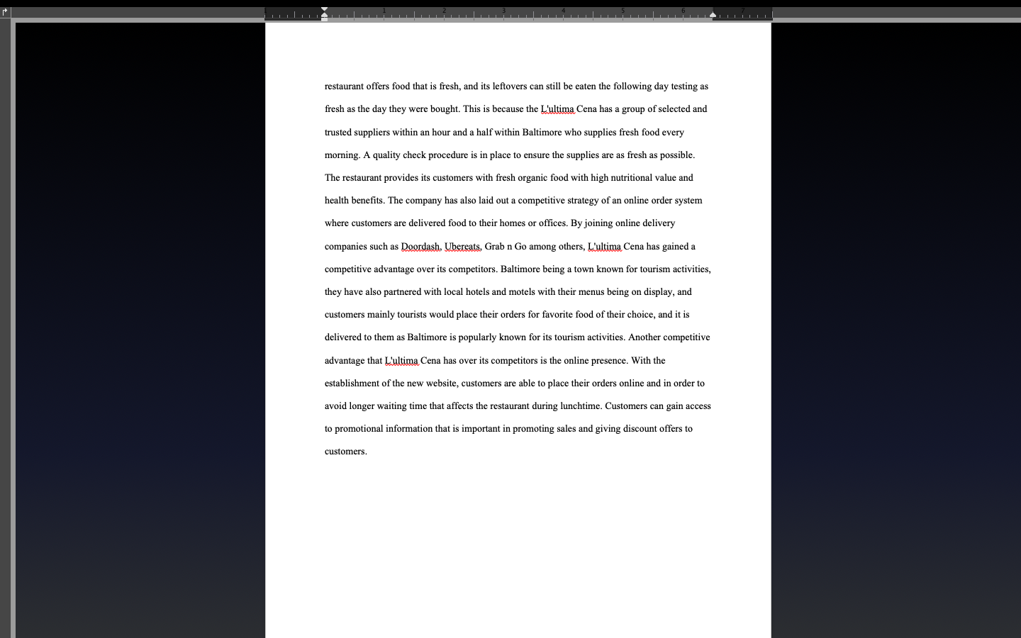 leftovers, it is still edible the next day. The main location for