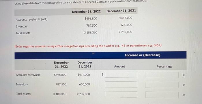 ANSWER BOTH PLEASE!!! Using these data from the comparative balance sheets of