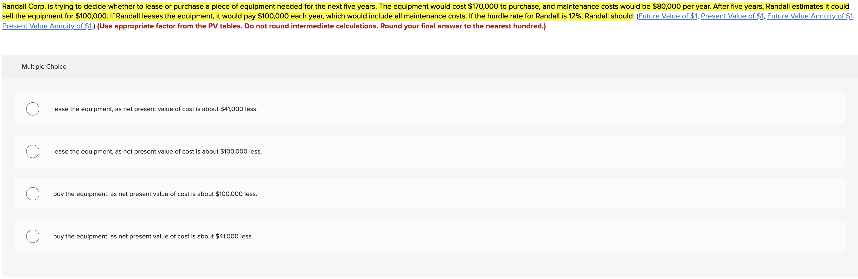 invested assets of $2,350.000, end e hurdle rate of 11 percent. Rey