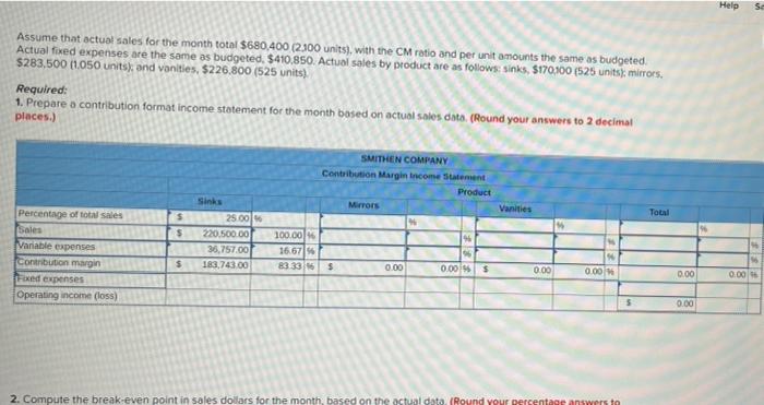 Round your final answer to the nearest whole number.) Break-even point in