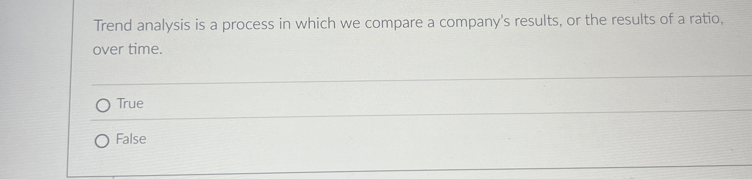  Trend analysis is a process in which we compare a company's