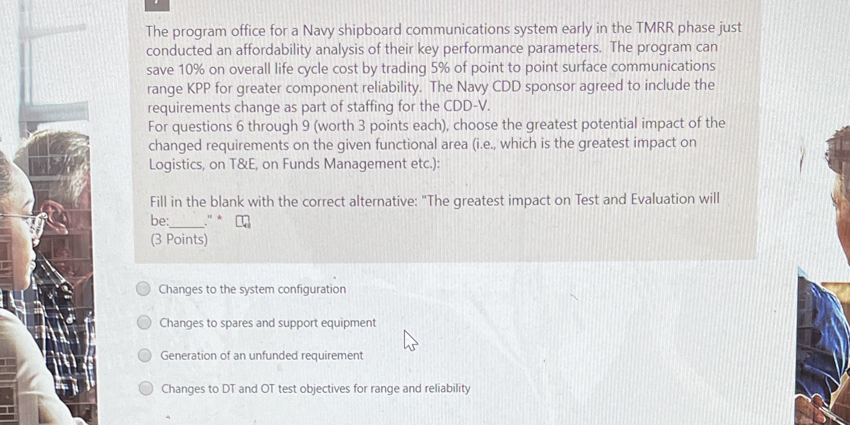 The program office for a Navy shipboard communications system early in