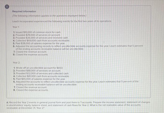 help me with this problem Required information [The following information applies to