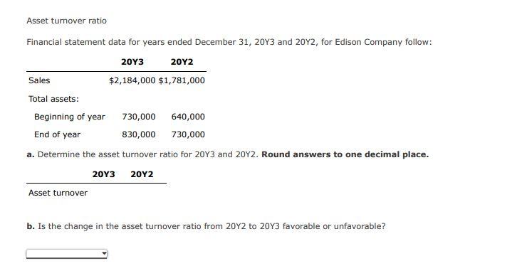 1 - 2 3 - 4- 5 - Asset turnover ratio Financial
