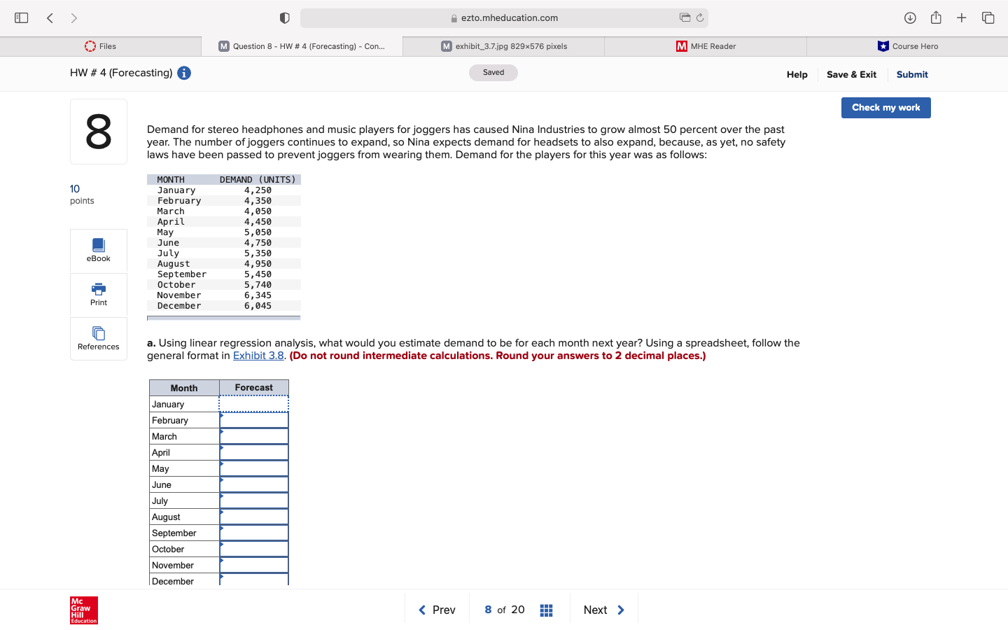  I don't know how to use the linear regression to calculate