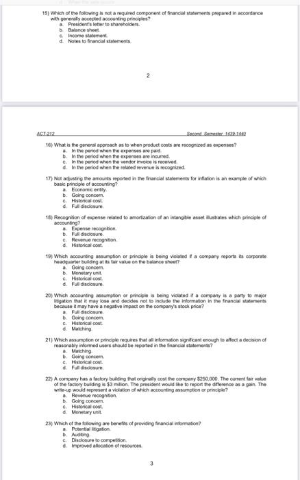 FOR FINANCIAL ACCOUNTING Teacher: Dr. Raof Bahrini MULTIPLE CHOICE Circle the right