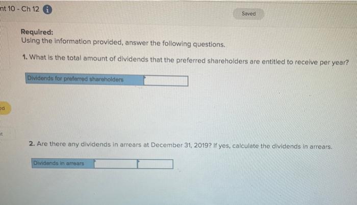 Mineral Corporation at December 31, 2020, are duplicated beiow. Note: - Dividends