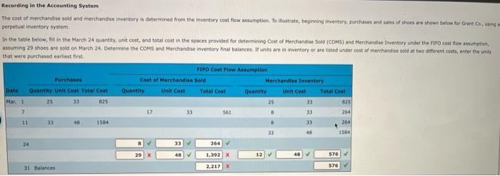 please help? In the table below, in the March 24 quantity, it