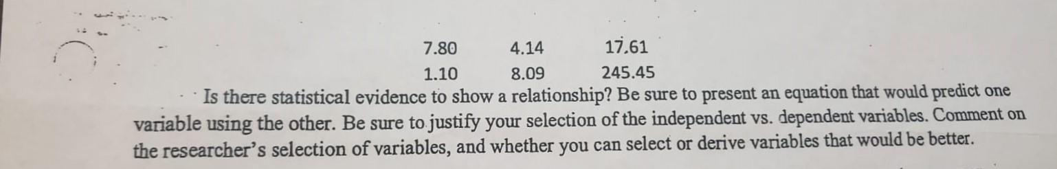 One variable and two variables inference A case begins with the presentation