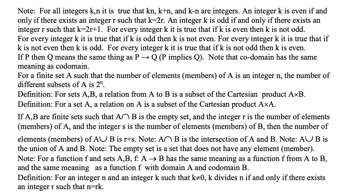  Note: For all integers k,n it is true that kn, ktn,
