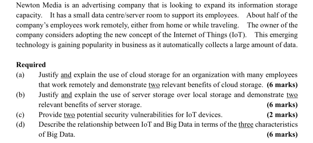 Management information system Assignment Section C Newton Media is an advertising company