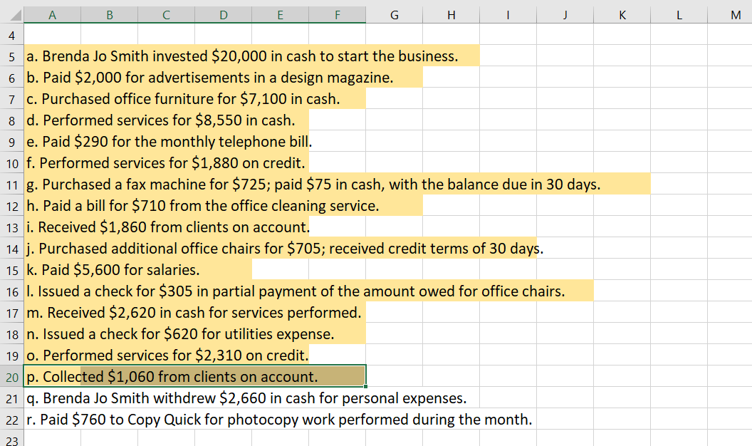 IN EXCEL FORMAT PLEASE!!!! THANK YOU A B D E F G