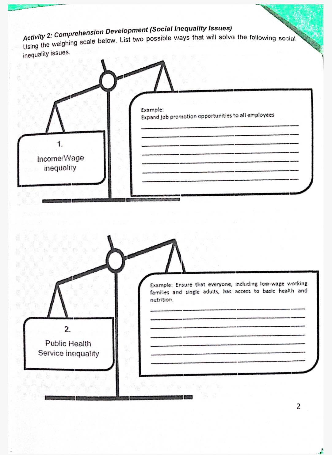 IN ACITIVITY 2, PLEASE GIVE 4 POSSIBLE WAYS. PLEASE HELP ME TO