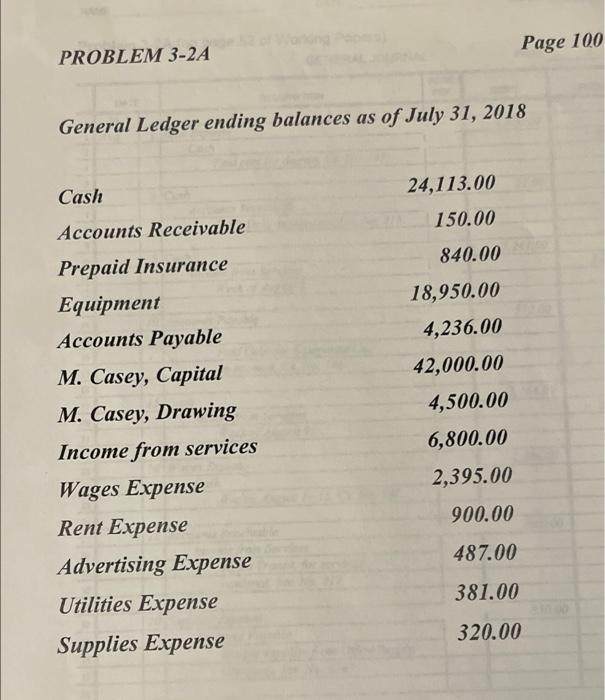 August, Casey's Car Care's second month of business, have been journalized in