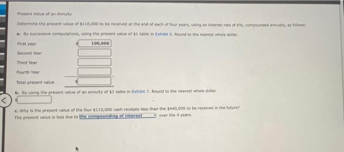 please help me with the first two questions Present Value of an