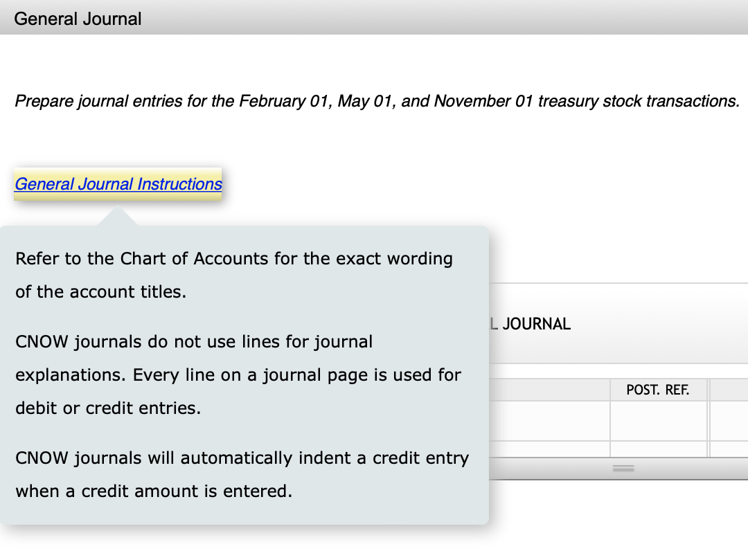 the remaining treasury shares for $17 per share. Required: Prepare journal entries