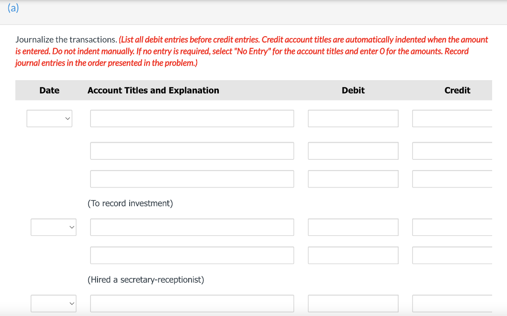 During the first month of operations, the following transactions occurred for Sheridan