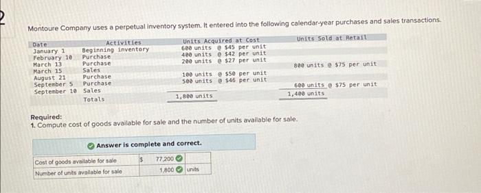 how do i do the specific identification Montoure Company uses a perpetual