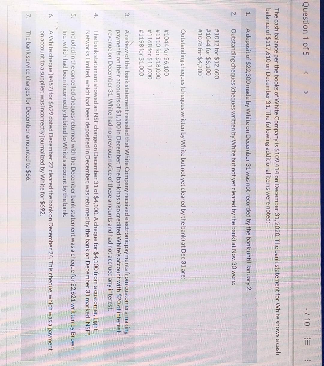of 3 used E Submit Answer Question 1 of 5 Dec. 31