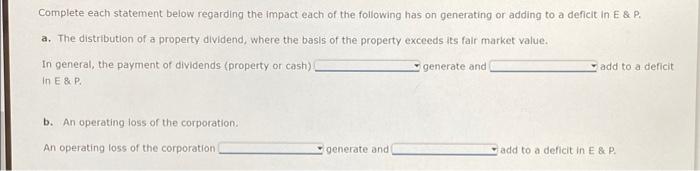 Please answer asapOptions are (can or cannot) Complete each statement below regarding
