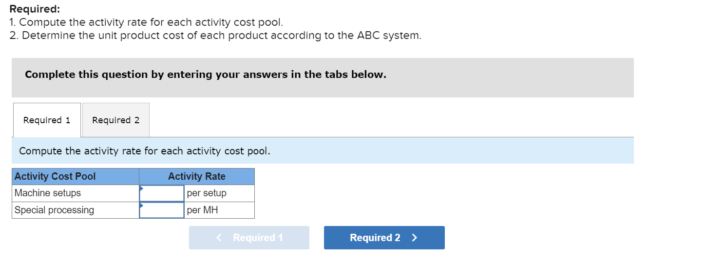 the company follows: a. Hubs require $36 in direct materials per unit,