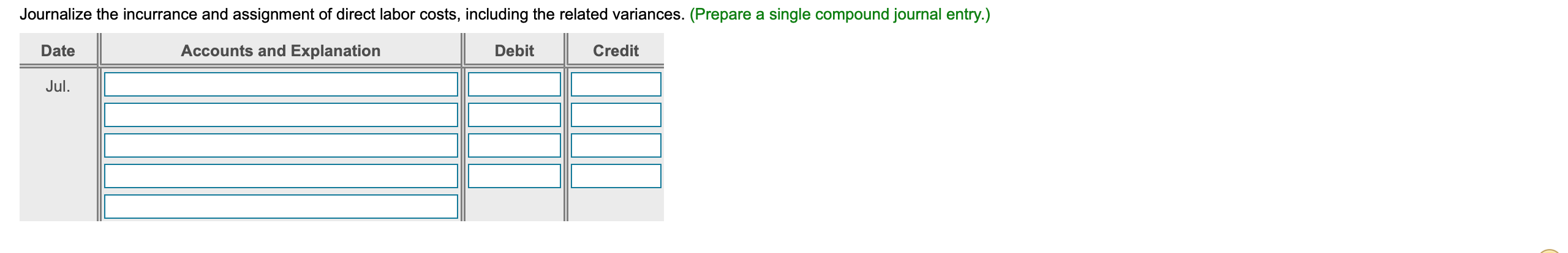 direct materials and direct labor. 2. Journalize the purchase and usage of