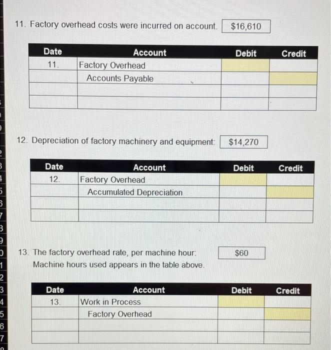 journal entries according to those numbers as well :) 2 R S