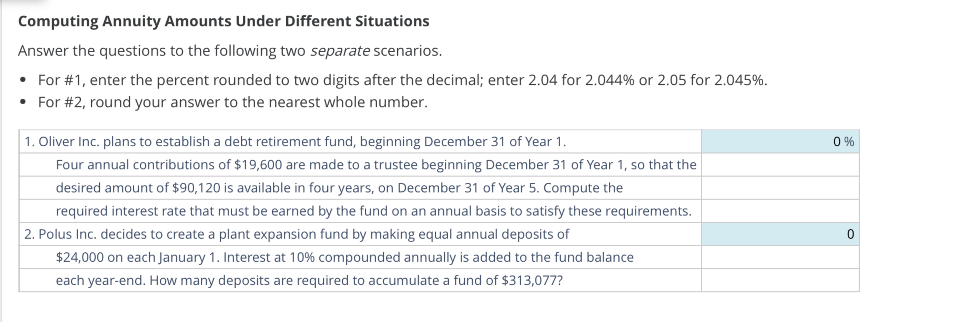  Computing Annuity Amounts Under Different Situations Answer the questions to the