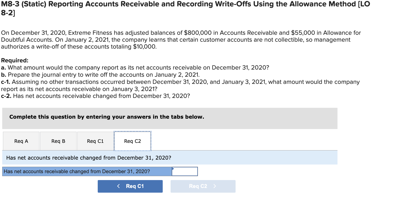 On January 2, 2021, the company learns that certain customer accounts are