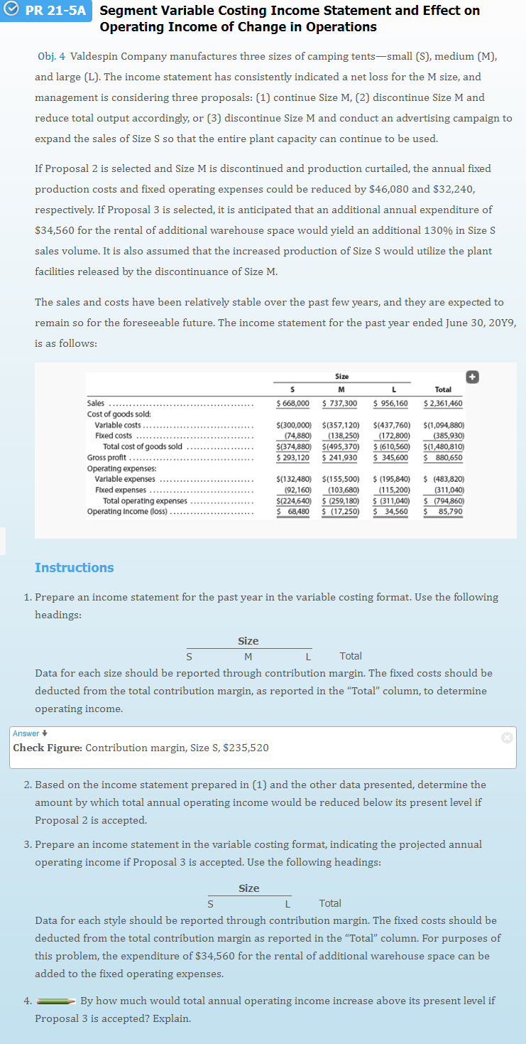  and large (L). The income statement has consistently indicated a net