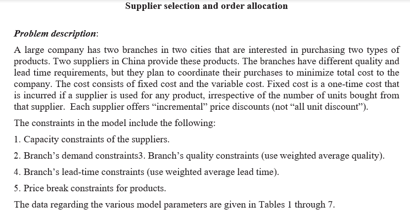 It is only one question (a). Help me with the formulation, please.