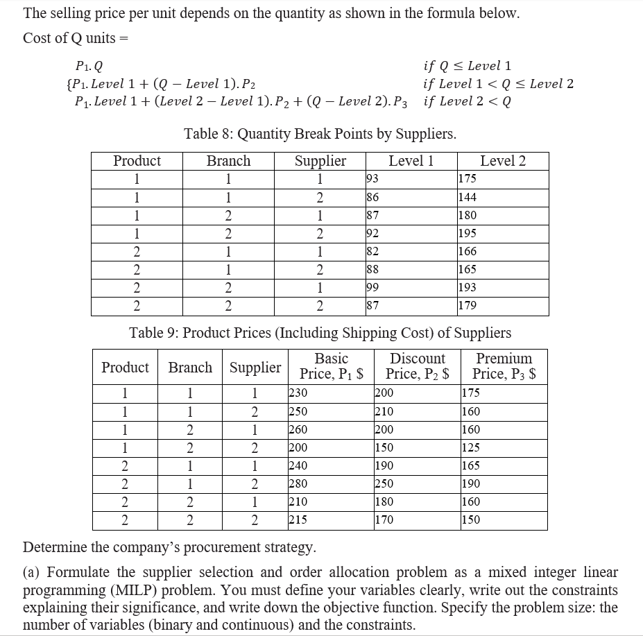 Problem description: A large company has two branches in two cities that